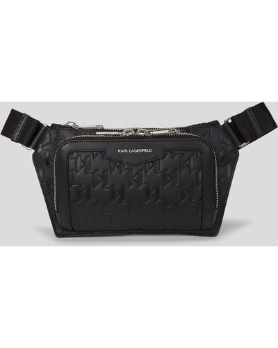 Karl Lagerfeld K/loom Leather Bum Bag - Black