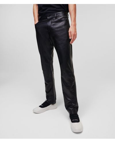 Karl Lagerfeld Premium Leather Trousers - Black