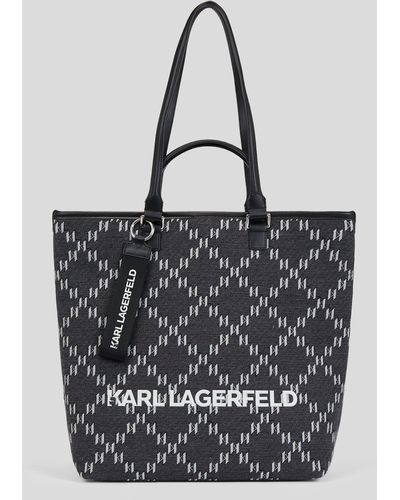 Karl Lagerfeld Cabas En Jacquard K/monogram - Noir