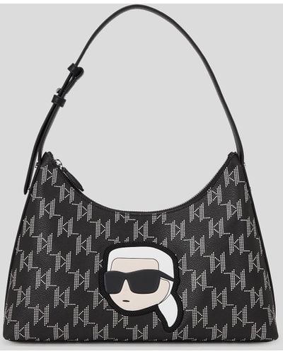 Karl Lagerfeld K/ikonik Monogram Shoulder Bag - Black