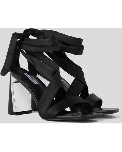 Karl Lagerfeld Masque Scarf Wrap Sandals - Black