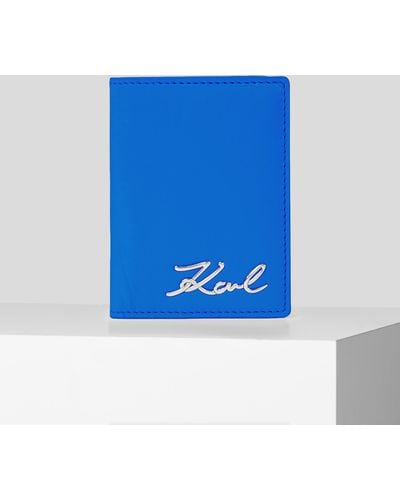Karl Lagerfeld Porte-cartes À Deux Volets K/signature Soft - Bleu