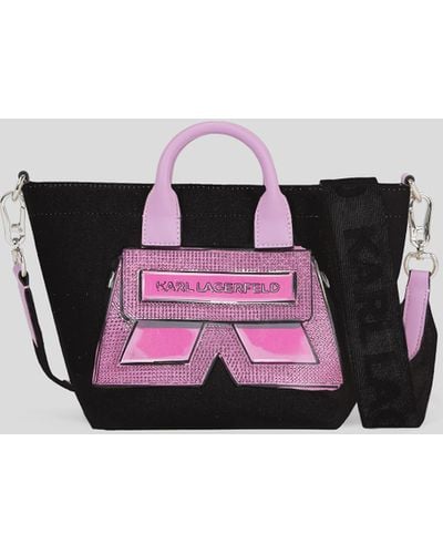 Karl Lagerfeld Ikon K Mini Canvas Shopper - Pink