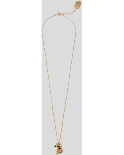 Karl Lagerfeld K/ikonik Choupette Charm Necklace - White