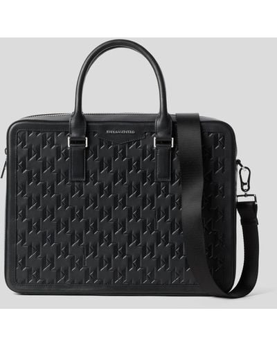 Karl Lagerfeld K/loom Leather Briefcase - Black