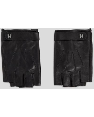 Karl Lagerfeld K/plak Fingerless Gloves - Black