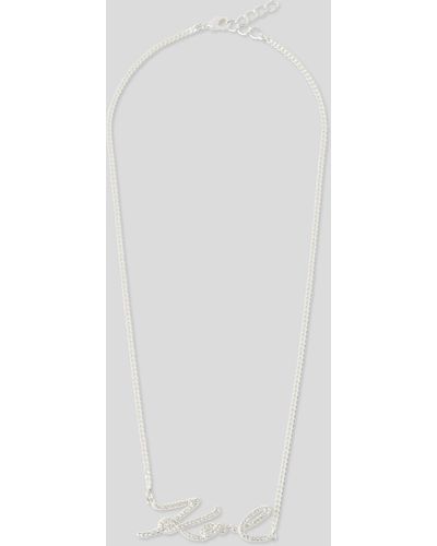 Karl Lagerfeld K/signature Pavé Necklace - White