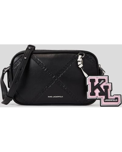 Karl Lagerfeld K/ikonik Varsity Camera Bag - Black