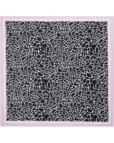 Karl Lagerfeld Giraffe-print Pleated Scarf - Multicolour