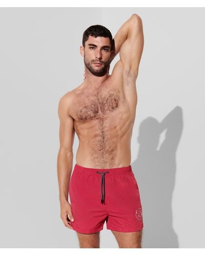 Karl Lagerfeld K/ikonik Board Shorts - Red