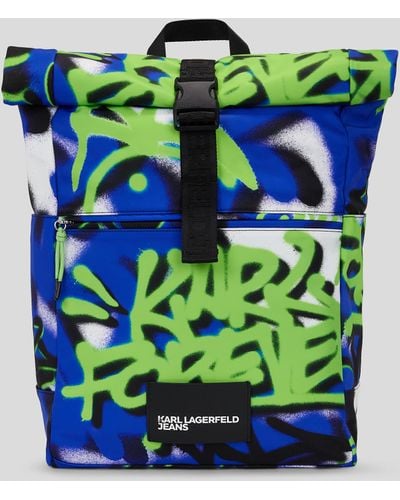 Karl Lagerfeld Klj X Crapule2000 Roll-top Backpack - Green