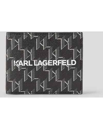 Karl Lagerfeld K/monogram Klassik Bi-fold Wallet - Grey