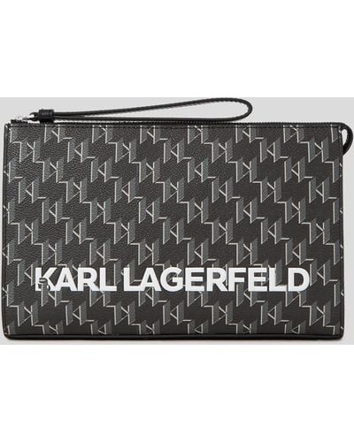 Karl Lagerfeld K/monogram Klassik Pochette - Grey