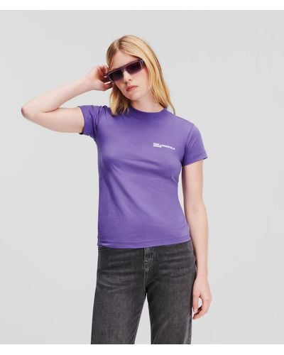 Karl Lagerfeld Klj Logo Slim-fit T-shirt - Purple
