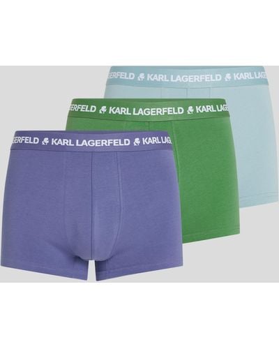 Karl Lagerfeld Multicolored Karl Logo Trunks – 3 Pack - Green