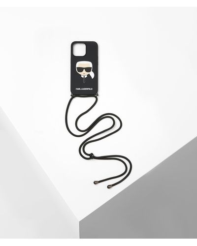 Karl Lagerfeld Coque K/ikonik Pour Iphone 13 Pro À Cordon - Blanc