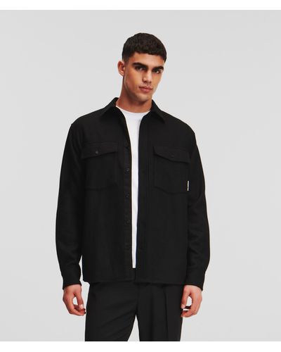 Karl Lagerfeld Wool-blend Overshirt - Black