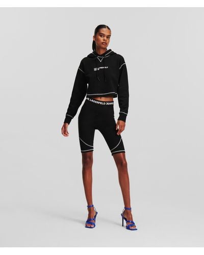 Karl Lagerfeld Cycliste À Coutures Contrastées Klj - Noir