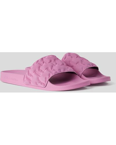 Karl Lagerfeld Kl Monogram Padded Sandals - Purple