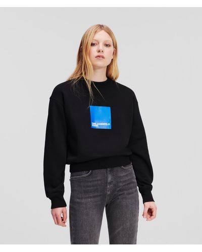 Karl Lagerfeld Logo-print Organic-cotton Sweatshirt - Blue