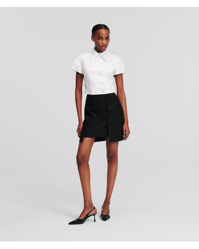 Karl Lagerfeld Karl Essentials Tailored Mini Skirt - White