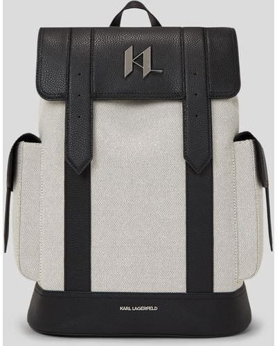 Karl Lagerfeld K/plak Canvas Backpack - Black