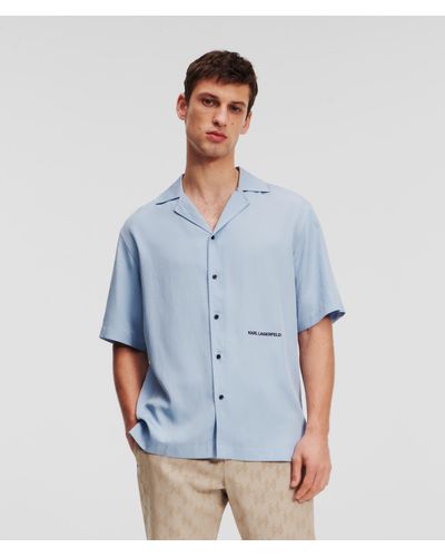 Karl Lagerfeld Karl Logo Short-sleeved Shirt - Blue