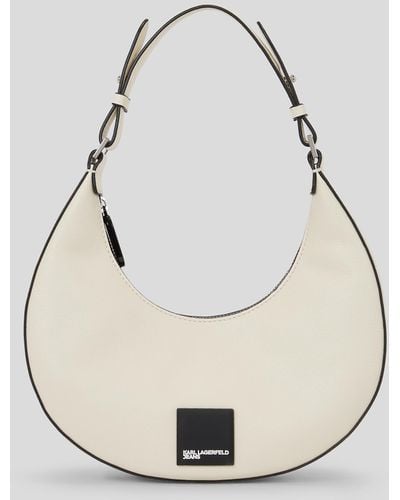 Karl Lagerfeld Klj Small Half-moon Shoulder Bag - Natural