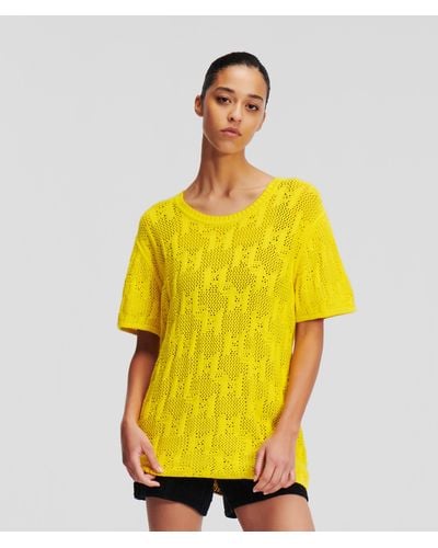 Karl Lagerfeld Kl Monogram T-shirt - Yellow