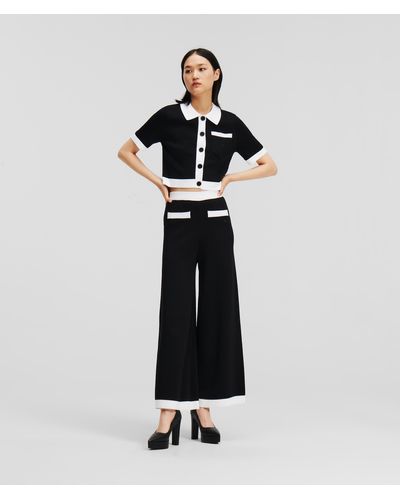 Karl Lagerfeld Knitted Tailored Trousers - Black