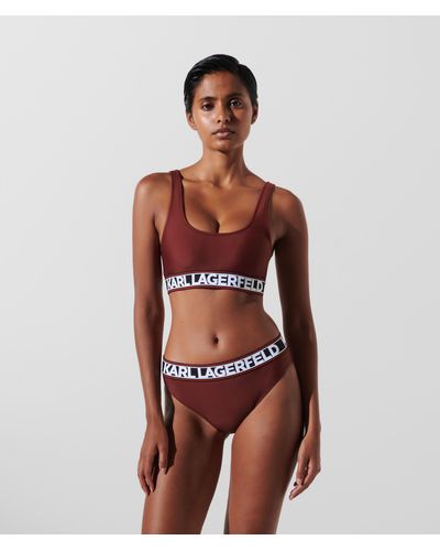 Karl Lagerfeld Haut De Bikini Avec Logo Karl - Rouge