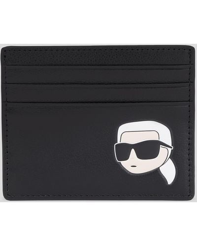 Karl Lagerfeld K/ikonik Leather Cardholder - Black