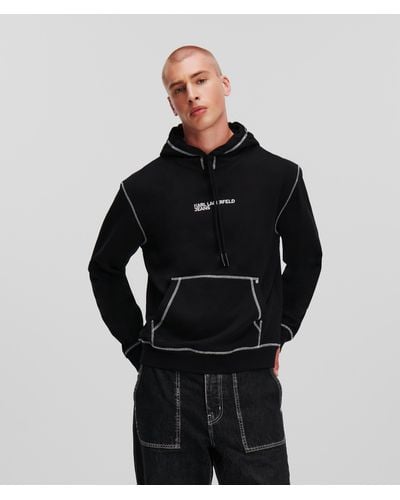 Karl Lagerfeld Sweat À Capuche Avec Coutures Contrastées Klj - Noir
