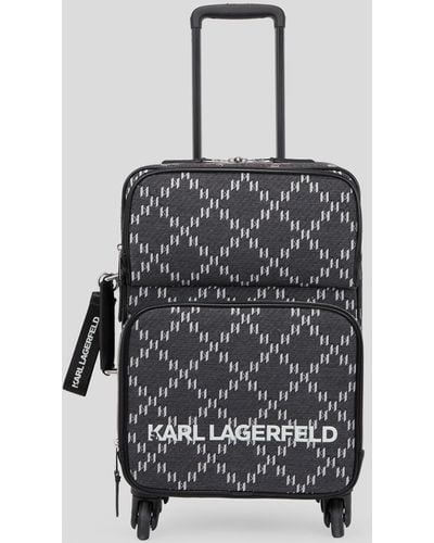 Karl Lagerfeld K/monogram Jacquard Trolley Case - Black