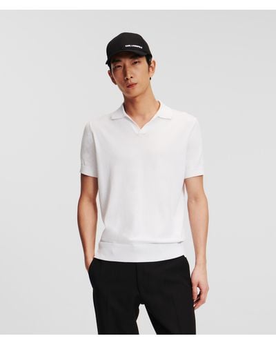 Karl Lagerfeld Knitted Polo Shirt - White