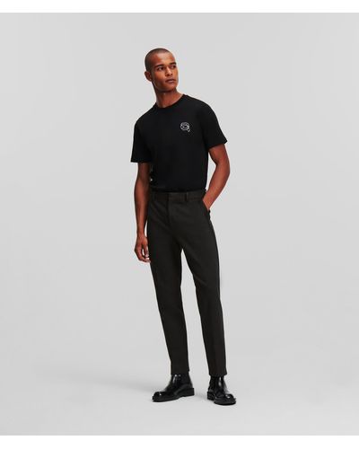 Karl Lagerfeld Classic-fit Punto Trousers - Black
