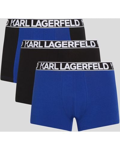 Karl Lagerfeld Bold Karl Logo Trunks – 3 Pack - Blue