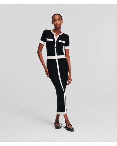 Karl Lagerfeld Short-sleeved Knit Dress - White