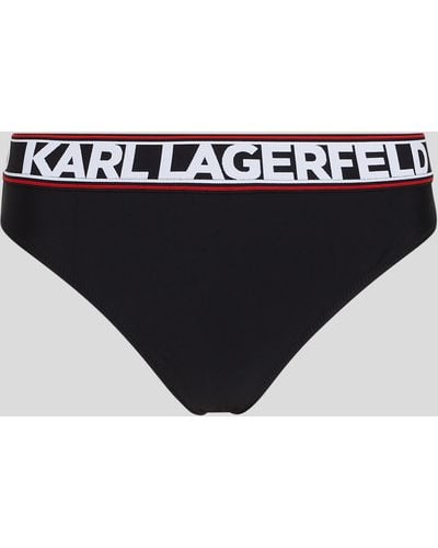 Karl Lagerfeld Logo-waistband Bikini Bottoms - Black