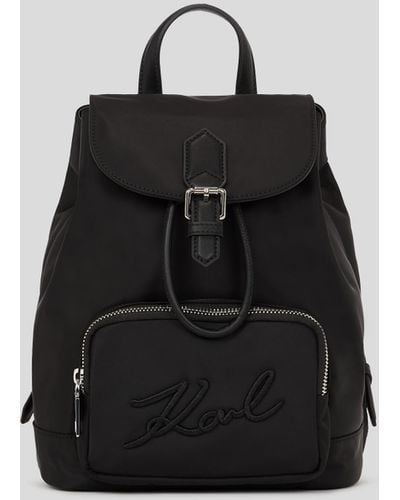Karl Lagerfeld K/signature Nylon Backpack - Black