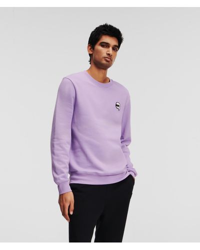 Karl Lagerfeld Karl Ikonik Patch Sweatshirt - Purple
