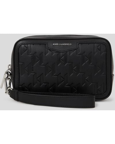 Karl Lagerfeld K/loom Leather Washbag - Black