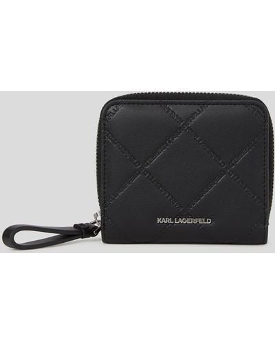 Karl Lagerfeld K/skuare Embossed Zip Wallet - Black
