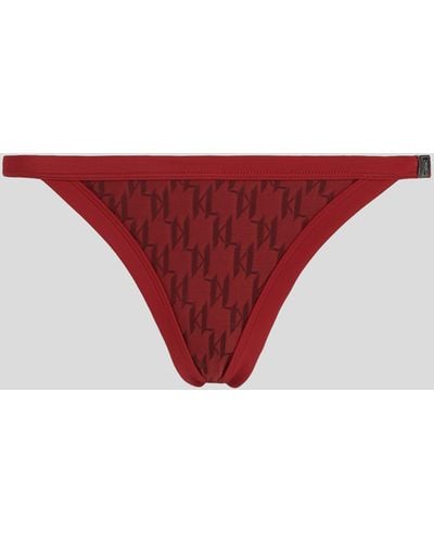 Karl Lagerfeld Bas de bikini à motif monogrammé - Rouge