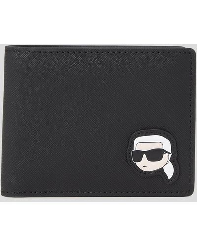 Karl Lagerfeld Portefeuille À Deux Volets K/ikonik Kore - Noir