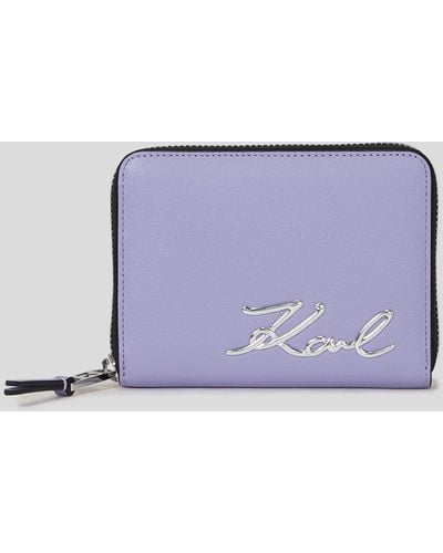 Karl Lagerfeld K/signature Medium Zip Wallet - Purple