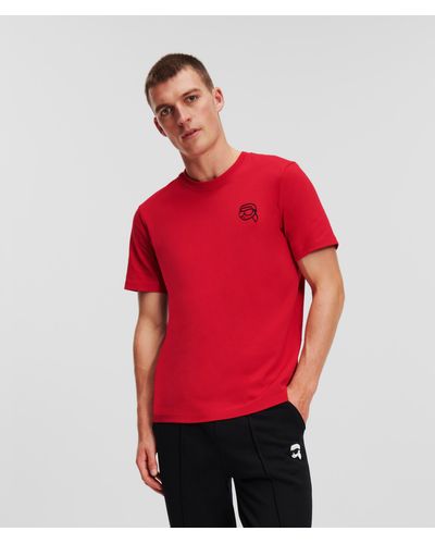 Karl Lagerfeld T-shirt Avec Empiècement Métallisé K/ikonik - Rouge