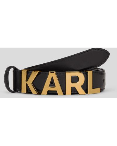 Karl Lagerfeld Ceinture À Lettrage Karl De Largeur Moyenne - Noir