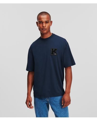 Karl Lagerfeld T-shirt Initiale K Esprit Universitaire - Bleu