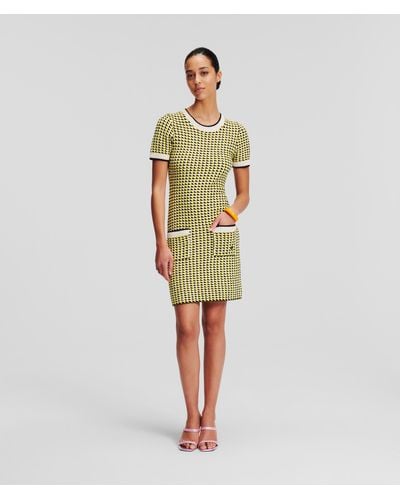 Karl Lagerfeld Bouclé Knit Dress - Green